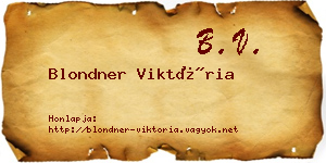 Blondner Viktória névjegykártya